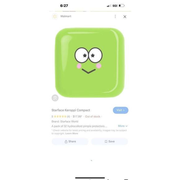 Nib sealed Starface x Keroppi hydrocolloid pimple patches compact skin beauty - Picture 8 of 14